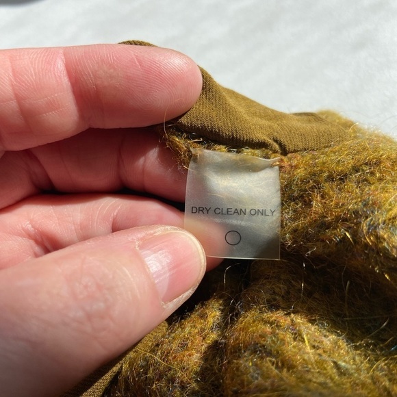 Magaschoni Cardigan Sweater L Silk Mohair Blend Green Chunky Knit Pockets Long - Picture 7 of 12
